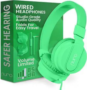 Puro Sound Labs - Kids Headphones, Volume-Limiting 85dB, PuroBasic, Green | Adjustable, Safer & Comfortable Headphones for Kids Compatible with PCs, Smartphones & Tablets, Ideal for School & Travel Puro Sound Labs - Kids Headphones, Volume-Limiting 85dB, PuroBasic, Green | Adjustable, Safer & Comfortable Headphones for Kids Compatible with PCs, Smartphones & Tablets, Ideal for School & Travel