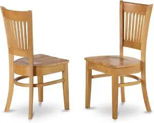 East West Furniture VAC-OAK-W Vancouver Kitchen Dining Chairs - Slat Back Wooden Seat Chairs, Set of 2, Oak East West Furniture VAC-OAK-W Vancouver Kitchen Dining Chairs - Slat Back Wooden Seat Chairs, Set of 2, Oak