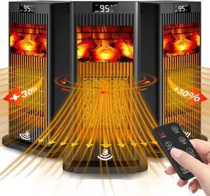 Space Heater, 2024 Small Space Heaters for Indoor Use, Oscillating Electric Heater with Infrared Sensor & 3D Flame Effect as Mini Fireplace, 1500W ECO Portable Heater for Office/Bedroom/Home/Garage Space Heater, 2024 Small Space Heaters for Indoor Use, Oscillating Electric Heater with Infrared Sensor & 3D Flame Effect as Mini Fireplace, 1500W ECO Portable Heater for Office/Bedroom/Home/Garage