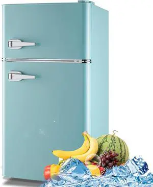 WANAI 3.5 Cu.Ft Retro Mini Fridge with Handle Compact Refrigerator Blue WANAI 3.5 Cu.Ft Retro Mini Fridge with Handle Compact Refrigerator Blue