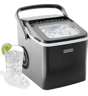 ICEMAN Dual-Size Ice Maker Countertop - Portable Ice Machine, Large and Small Ice Machine Maker with Self Cleaning, 9 Cubes in 7 Mins, 22lbs/24hrs, for Home, Kitchen, Office, Party, Ice Scoop Included ICEMAN Dual-Size Ice Maker Countertop - Portable Ice Machine, Large and Small Ice Machine Maker with Self Cleaning, 9 Cubes in 7 Mins, 22lbs/24hrs, for Home, Kitchen, Office, Party, Ice Scoop Included