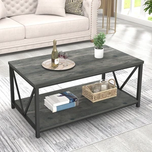 EXCEFUR Coffee Table, Rustic Wood and Metal Center Table for Living Room, 39.3 Inch Grey EXCEFUR Coffee Table, Rustic Wood and Metal Center Table for Living Room, 39.3 Inch Grey