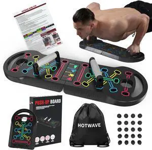 HOTWAVE Push Up Board, Portable PushUp Board, Foldable 20 in 1 Push Up Bar HOTWAVE Push Up Board, Portable PushUp Board, Foldable 20 in 1 Push Up Bar