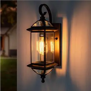 Solid Copper Outdoor Wall Light, 18.5" Oil Rubbed Bronze Porch Lantern with Clear Beveled Glass, Exterior Wall Sconce for Front Door, Garage, Patio & Entryway, Weather Resistant, E26 Base Solid Copper Outdoor Wall Light, 18.5" Oil Rubbed Bronze Porch Lantern with Clear Beveled Glass, Exterior Wall Sconce for Front Door, Garage, Patio & Entryway, Weather Resistant, E26 Base