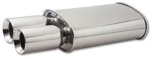 MUFFLER OVAL SS POLISHED 2.5IN MUFFLER OVAL SS POLISHED 2.5IN
