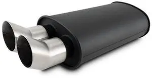 MUFFLER OVAL SS FLAT BLK 2.5IN MUFFLER OVAL SS FLAT BLK 2.5IN