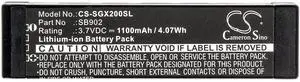 Cameron Sino Battery for SHURE GLX-D Digital Wireless Systems, GLXD1, GLXD2, MXW2 PN:SHURE SB902, SB902A 1100mAh / 4.07Wh