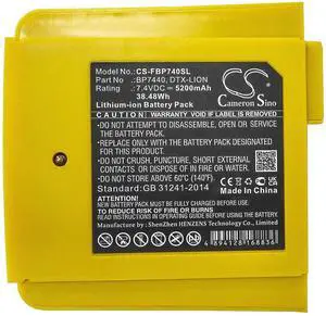 Cameron Sino Battery for Fluke DTX-1200-M, DTX-1200-MS, DTX-1800-M, DTX-1800-MS PN:Fluke BP7440, DTX-Lion 5200mAh / 38.48Wh