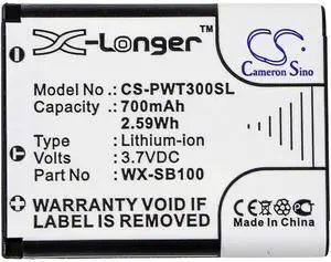 Cameron Sino Battery for Panasonic Attune II HD3, WX-CH455, WX-ST100, WX-ST300 PN: WX-SB100 700mAh