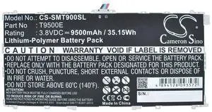 Cameron Sino Battery for Samsung Galaxy TabPRO 12.2, Galaxy TabPRO 12.2 LTE-A 64GB, SM-T900, SM-T905 PN:Samsung T9500E 9500mAh / 36.10Wh