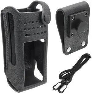 Two-Way Radio Case Leather Case with 3" Fixed Loop D-Ring for Motorola PMLN6099, PMLN6099A
