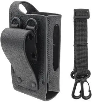 Two-Way Radio Case Leather Case with 3" Fixed Loop D-Ring for Motorola DP2400, DP2400e PN:Motorola PMLN5864, PMLN5864A