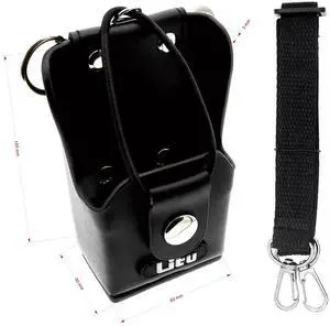 Two-Way Radio Case Leather Case with 3" Fixed Loop D-Ring for Motorola EX500, EX600-XLS, GP328 Plus, GP338 Plus, GP344, GP388