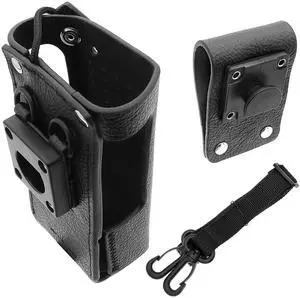 Two-Way Radio Case Leather Case with 3" Fixed Loop D-Ring for Motorola APX6000, APX7000 PN:Motorola PMLN5660