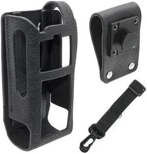 Two-Way Radio Case Leather Case with 3" Fixed Loop D-Ring for Motorola MTP3000, MTP3100, MTP3250, MTP3500, MTP3550, MTP850, XPR3300, XPR3500 PN:Motorola PMLN5885, PMLN5885A