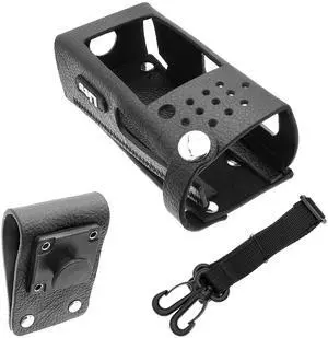 Two-Way Radio Case Leather Case with 3" Fixed Loop D-Ring for Entel CLCDT2
