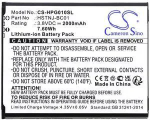 Cameron Sino Battery for HP Prime Graphing Calculator, RMN HSTNJ-BC01 PN:HP HSTNJ-BC01 2000mAh / 7.60Wh