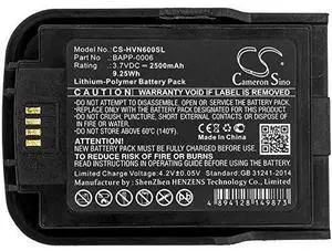 Cameron Sino Battery for HumanWare New Stream PN:HumanWare BAPP-0006 2500mAh / 9.50Wh