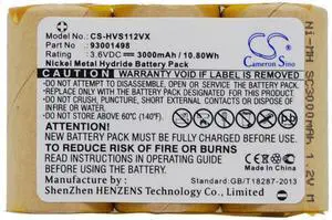 Cameron Sino Battery for Hoover S1120 PN:Hoover 93001498 3000mAh / 10.80Wh