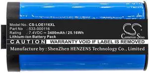 Cameron Sino Battery for Logitech S-00147, UE MegaBoom PN:Logitech 533-000116, 533-000138 3400mAh / 25.16Wh