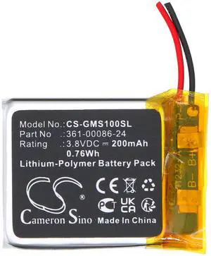 Cameron Sino Battery for Garmin Instinct Solar GPS PN:Garmin 361-00086-24 200mAh / 0.76Wh