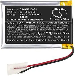 Cameron Sino Battery for Garmin 010-02357-00, Fenix 6X, Fenix 6X Pro Solar, Tactix Delta PN:Garmin 361-00126-00 400mAh / 1.48Wh