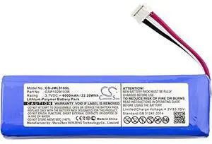 Cameron Sino Battery for JBL Charge 2, Charge 2 Plus, Charge 2+, Charge 3 2015, Charge 3 2015 Version PN:JBL GSP1029102R, P763098 6000mAh / 22.20Wh