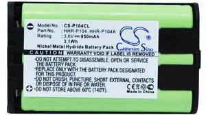 CS Battery for GP GP85AAALH3BXZ PN:GP GP85AAALH3BXZ 850mAh / 3.06Wh