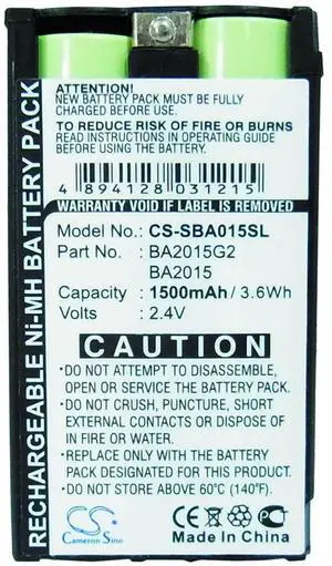 Cameron Sino Battery for Sennheiser 2015FM, EK1038, G2 PN:Sennheiser BA2015, BA2015G2 1500mAh / 3.60Wh