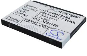 2000mAh / 7.40Wh Replace Battery for Wireless Aircard 760, Aircard 760s, Aircard 762s, Aircard 763s, Aircard 785s, Wi-Fi 4G FC80 PN: Wireless 5200008, W-3