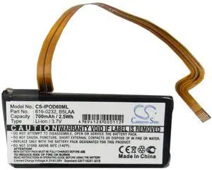 Cameron Sino Battery for Apple iPOD Classic 120GB, 160GB, Pod Video 60GB MA003*/A, iPod Video 60GB MA003DK/A, 700mAh
