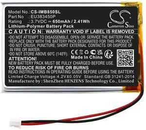 Cameron Sino Battery for Ingenico MOBY8500 PN:Ingenico EU383450P 650mAh / 2.41Wh