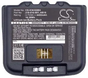 Cameron Sino Battery for Intermec CN3, CN3E, CN4, CN4E PN:Intermec 318-016-001, 318-016-002, AB15, AB16, AB9 4400mAh / 16.28Wh Cameron Sino Battery for Intermec CN3, CN3E, CN4, CN4E PN:Intermec 318-016-001, 318-016-002, AB15, AB16, AB9 4400mAh / 16.28Wh