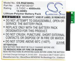 Cameron Sino Battery for Verizon Ellipsis 8, Ellipsis Kids, Ellipsis Kids LTE, QTAQZ3, QTAQZ3KID PN:Verizon MLP36100107, SQU-1408 4000mAh / 14.80Wh