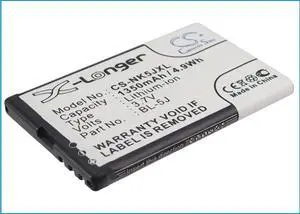 Cameron Sino battery for  5230, 5800, 5800 Navigation Edition, 5800 XpressMusic, 5800T, 5900 XpressMusic, Asha 200, Asha 201, C3, PN:  BL-5J 1200mAh / 4.44Wh