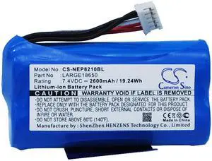 Cameron Sino Battery for NEW 8210, NEW8210; AMP7000, 8210 PN: LARGE18650  2600mAh / 19.24Wh