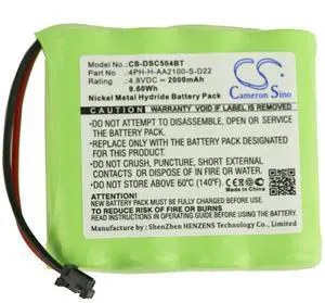 Cameron Sino Battery for DSC Security Alarm Panel, WS4920HE wireless repeater, WTK5504 wireless keypad,  ADT Wireless Color Touchscreen Keypad  PN:DSC 17000153, DSC-BATT2148V 2000mAh