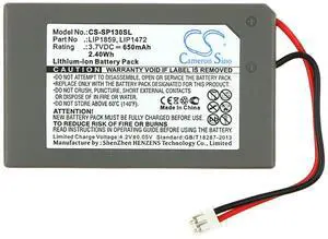 Cameron Sino Battery for CECHZC1E, CECHZC1H, CECHZC1J, CECHZC1U, PlayStation 3 SIXAXIS, PS3 PN: LIP1472, LIP1859 650mAh / 2.41Wh