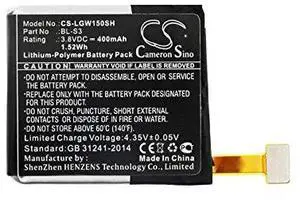 Cameron Sino Battery for LG W150, Watch Urbane PN:LG BL-S3 400mAh / 1.52Wh