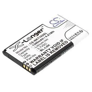 CS Replacement Battery for Nokia 105 2023,105 4G,TA1385-DS,TA-1551 PN:BL-L5H 1300mAh / 4.81Wh CS Replacement Battery for Nokia 105 2023,105 4G,TA1385-DS,TA-1551 PN:BL-L5H 1300mAh / 4.81Wh