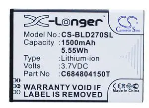 CS Replacement Battery for BLU Dash 4.0,D270,D270a,D272,D272a,Music 4.0 PN:C684804150T,C6804804150T 1500mAh / 5.55Wh CS Replacement Battery for BLU Dash 4.0,D270,D270a,D272,D272a,Music 4.0 PN:C684804150T,C6804804150T 1500mAh / 5.55Wh