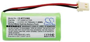 CS Replacement Battery for Motorola MBP20,MBP161,MBP161TIMER PN:VT1208014770G 700mAh / 1.68Wh CS Replacement Battery for Motorola MBP20,MBP161,MBP161TIMER PN:VT1208014770G 700mAh / 1.68Wh