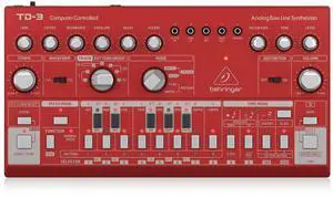 Behringer TD-3-RD Analog Bass Line Synthesizer with VCO, VCF, 16-Step Sequencer, Distortion Effects and 16-Voice Poly Chain