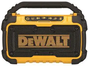 20V MAX Bluetooth Speaker, 100 ft Range, Durable for Jobsites, Phone Holder Included, Lasts 8-10 Hours with Single Charge (DCR010), Black Yellow 20V MAX Bluetooth Speaker, 100 ft Range, Durable for Jobsites, Phone Holder Included, Lasts 8-10 Hours with Single Charge (DCR010), Black Yellow