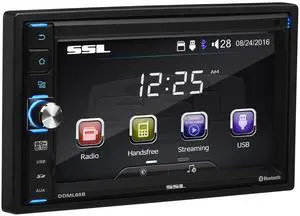 Sound Storm Labs Laboratories DDML65B Car MP3 Player Double Din, Bluetooth Audio/Hands Free Calling, 6.5 Inch LCD Touchscreen Monitor, USB/SD Ports, AUX Input