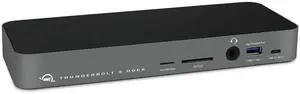 OWC 14-Port Thunderbolt Dock, 85W charging, (2) Thunderbolt 40 Gb/s (USB-C), (5) USB 3.2 Type-A, USB 3.2 (10Gb/s) Type-C, Mini DisplayPort, GbE, Audio, Single 5K or Dual 4K Displays, cable, For Mac/PC