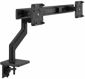 M8.1 Monitor Arm with Crossbar, Two-Piece Clamp Mount Base, Black with Black Trim