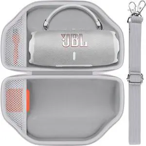 Baval Hard Portable Case Compatible with JBL Charge 6/Charge 5 Portable Waterproof Bluetooth Speaker(White Case)