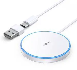 Magnetic Wireless Charger 15w Apple Mag-Safe Charger for iPhone 17 Pro Max/17 Pro/17Air/17/16/15/14/13/12 Series AirPods Series LED Magnet Charging Pad Mag Safe Charger with Dual Charging Ports