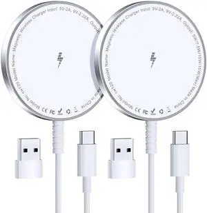 for MagSafe Charger: Magnetic Wireless Charging Pad for iPhone 17 16 15 14 13 12 Series & AirPods 4-2 Pro, Strong Magnet, Aluminum Alloy, USB-C/A Ports, Ultra-Thin & Portable, Ideal for Desk & Bedside